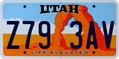 UT license plate Z793AV