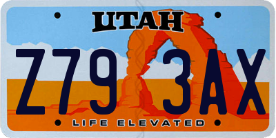 UT license plate Z793AX