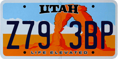 UT license plate Z793BP