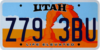 UT license plate Z793BU