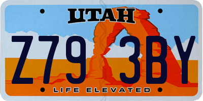 UT license plate Z793BY