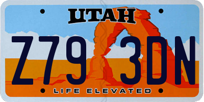 UT license plate Z793DN