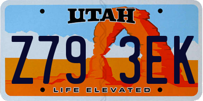 UT license plate Z793EK