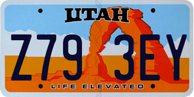 UT license plate Z793EY