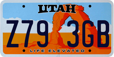 UT license plate Z793GB