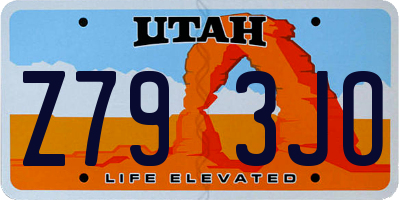 UT license plate Z793JO