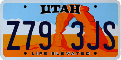 UT license plate Z793JS