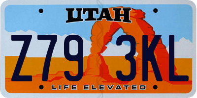 UT license plate Z793KL