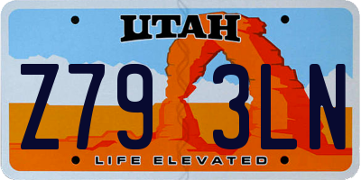 UT license plate Z793LN