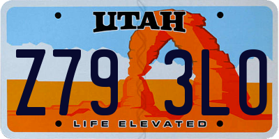 UT license plate Z793LO