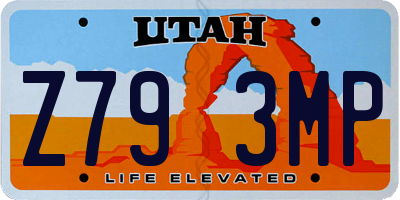 UT license plate Z793MP