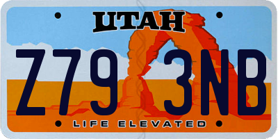 UT license plate Z793NB