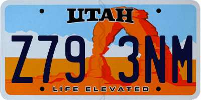 UT license plate Z793NM