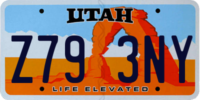 UT license plate Z793NY