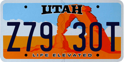 UT license plate Z793OT