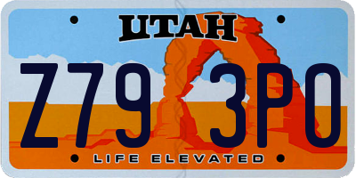 UT license plate Z793PO