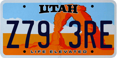 UT license plate Z793RE