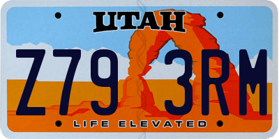 UT license plate Z793RM