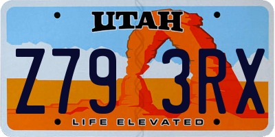 UT license plate Z793RX