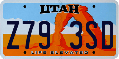 UT license plate Z793SD