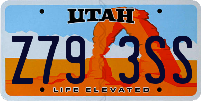 UT license plate Z793SS