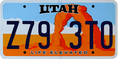 UT license plate Z793TO