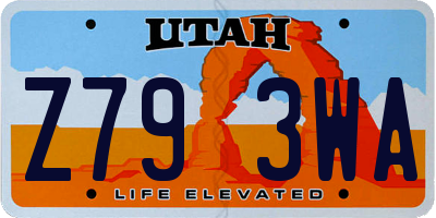 UT license plate Z793WA