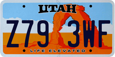 UT license plate Z793WF