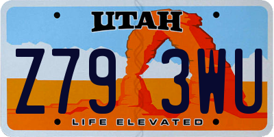 UT license plate Z793WU