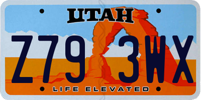 UT license plate Z793WX