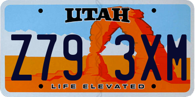 UT license plate Z793XM