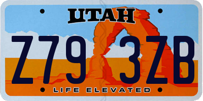 UT license plate Z793ZB