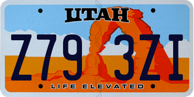 UT license plate Z793ZI