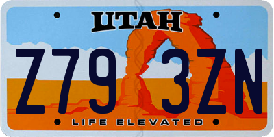 UT license plate Z793ZN