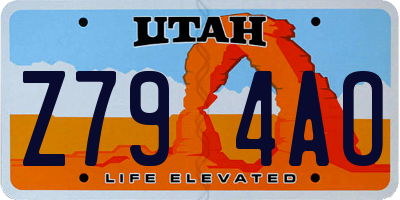 UT license plate Z794AO