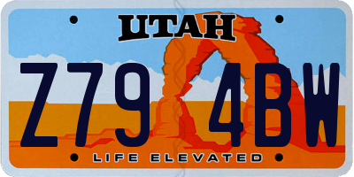 UT license plate Z794BW