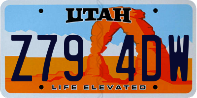 UT license plate Z794DW