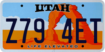 UT license plate Z794ET