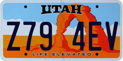 UT license plate Z794EV