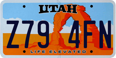 UT license plate Z794FN