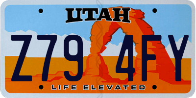 UT license plate Z794FY