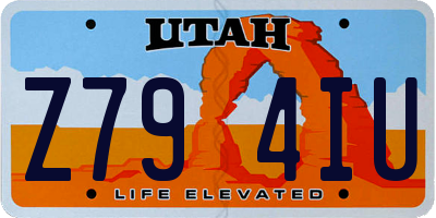 UT license plate Z794IU
