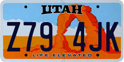 UT license plate Z794JK