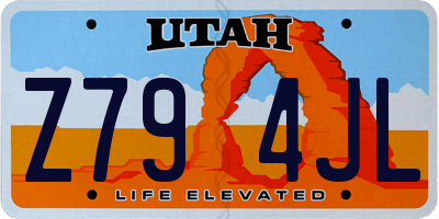 UT license plate Z794JL