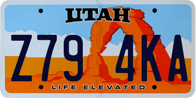 UT license plate Z794KA