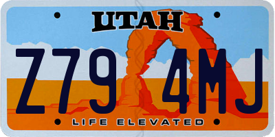 UT license plate Z794MJ