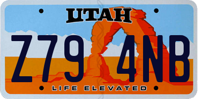 UT license plate Z794NB