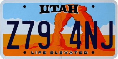 UT license plate Z794NJ