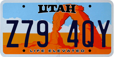UT license plate Z794QY