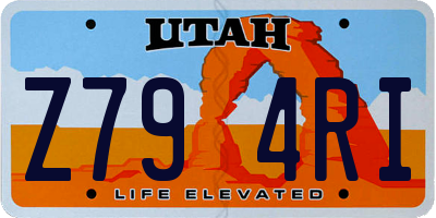 UT license plate Z794RI